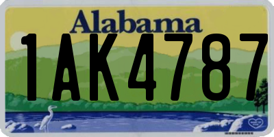 AL license plate 1AK4787