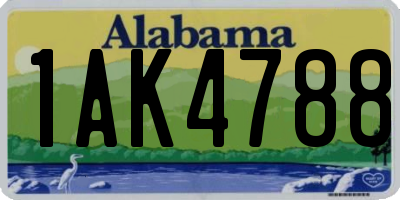 AL license plate 1AK4788