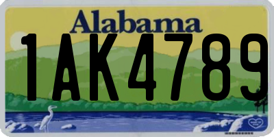 AL license plate 1AK4789