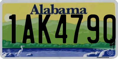AL license plate 1AK4790