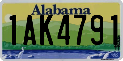 AL license plate 1AK4791