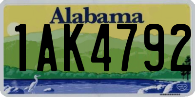 AL license plate 1AK4792