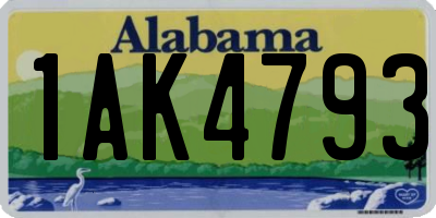 AL license plate 1AK4793