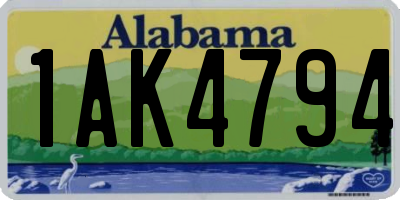 AL license plate 1AK4794