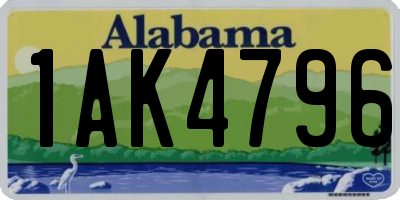AL license plate 1AK4796