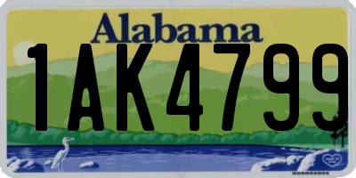 AL license plate 1AK4799