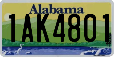 AL license plate 1AK4801