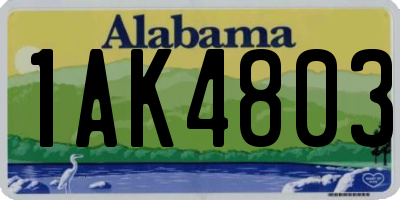 AL license plate 1AK4803