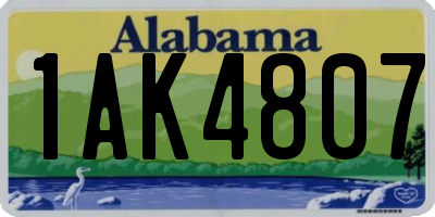 AL license plate 1AK4807