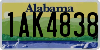 AL license plate 1AK4838