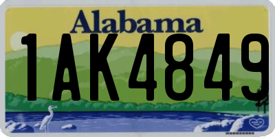 AL license plate 1AK4849