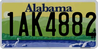 AL license plate 1AK4882