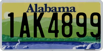 AL license plate 1AK4899