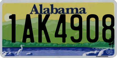 AL license plate 1AK4908