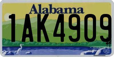 AL license plate 1AK4909