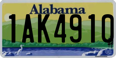 AL license plate 1AK4910