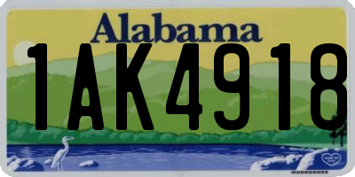 AL license plate 1AK4918