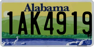 AL license plate 1AK4919
