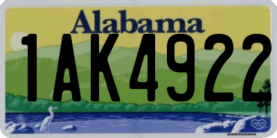 AL license plate 1AK4922