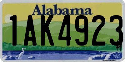 AL license plate 1AK4923