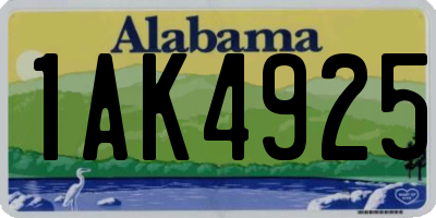 AL license plate 1AK4925