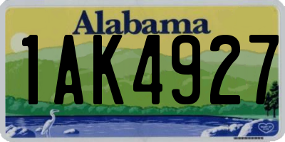 AL license plate 1AK4927