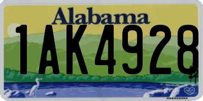 AL license plate 1AK4928