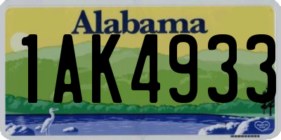 AL license plate 1AK4933