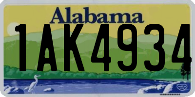 AL license plate 1AK4934