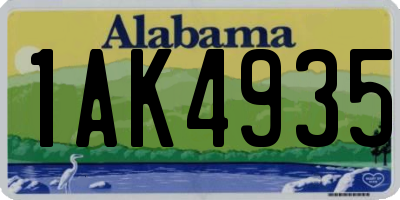 AL license plate 1AK4935
