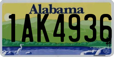 AL license plate 1AK4936