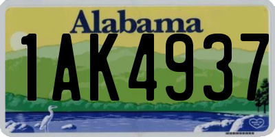 AL license plate 1AK4937