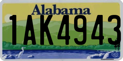 AL license plate 1AK4943