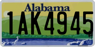 AL license plate 1AK4945