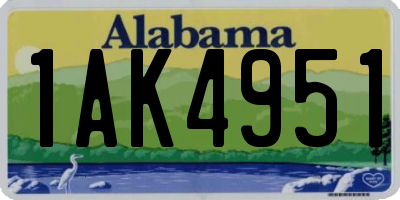 AL license plate 1AK4951