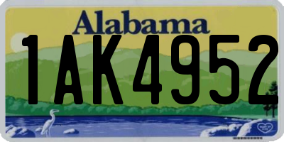 AL license plate 1AK4952