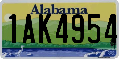 AL license plate 1AK4954