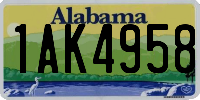 AL license plate 1AK4958