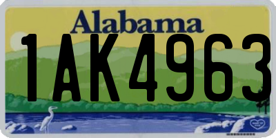 AL license plate 1AK4963