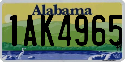 AL license plate 1AK4965