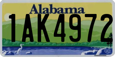 AL license plate 1AK4972