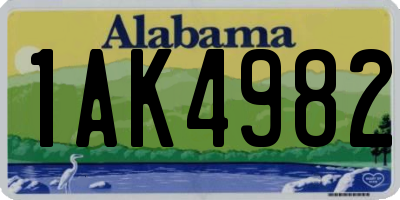 AL license plate 1AK4982