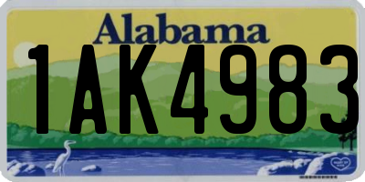 AL license plate 1AK4983