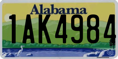 AL license plate 1AK4984
