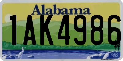 AL license plate 1AK4986