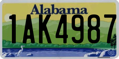 AL license plate 1AK4987