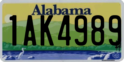 AL license plate 1AK4989