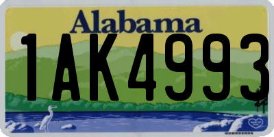 AL license plate 1AK4993