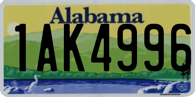 AL license plate 1AK4996