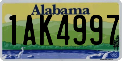AL license plate 1AK4997